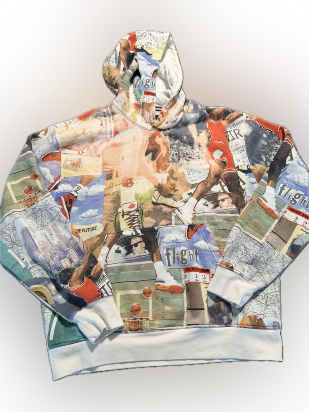 Nike Air Jordan Graphic Hoodie Men’s Medium All Over Print Chicago Bulls Rare